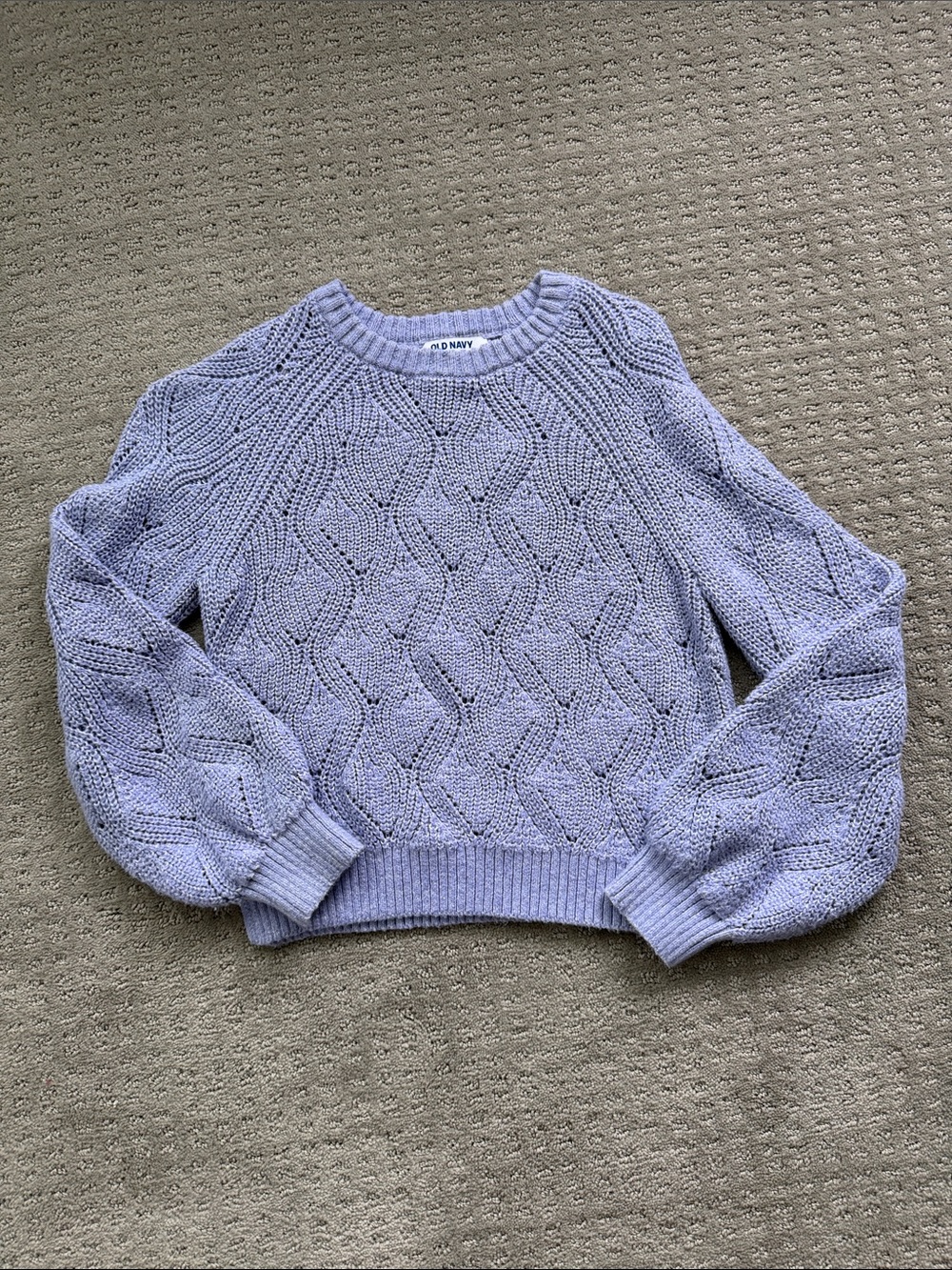 Old Navy Lavender Pointelle Crewneck Sweater